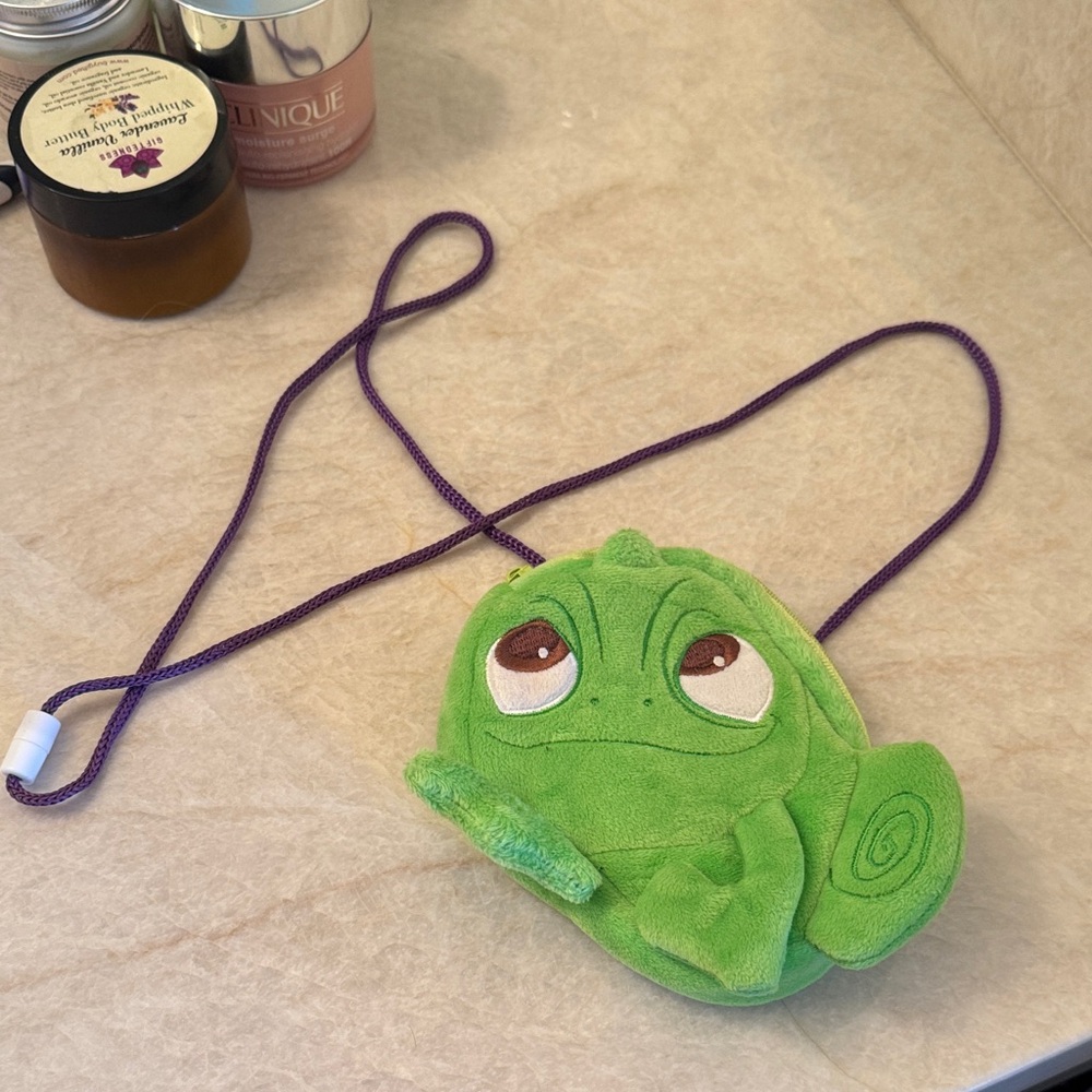 RARE Pascal from Tangled Disneyland Plush Crossbody Bag